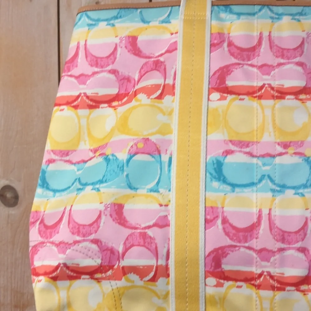 Large Colorful COACH tote Bag.   Excellent - Picture 3 of 7